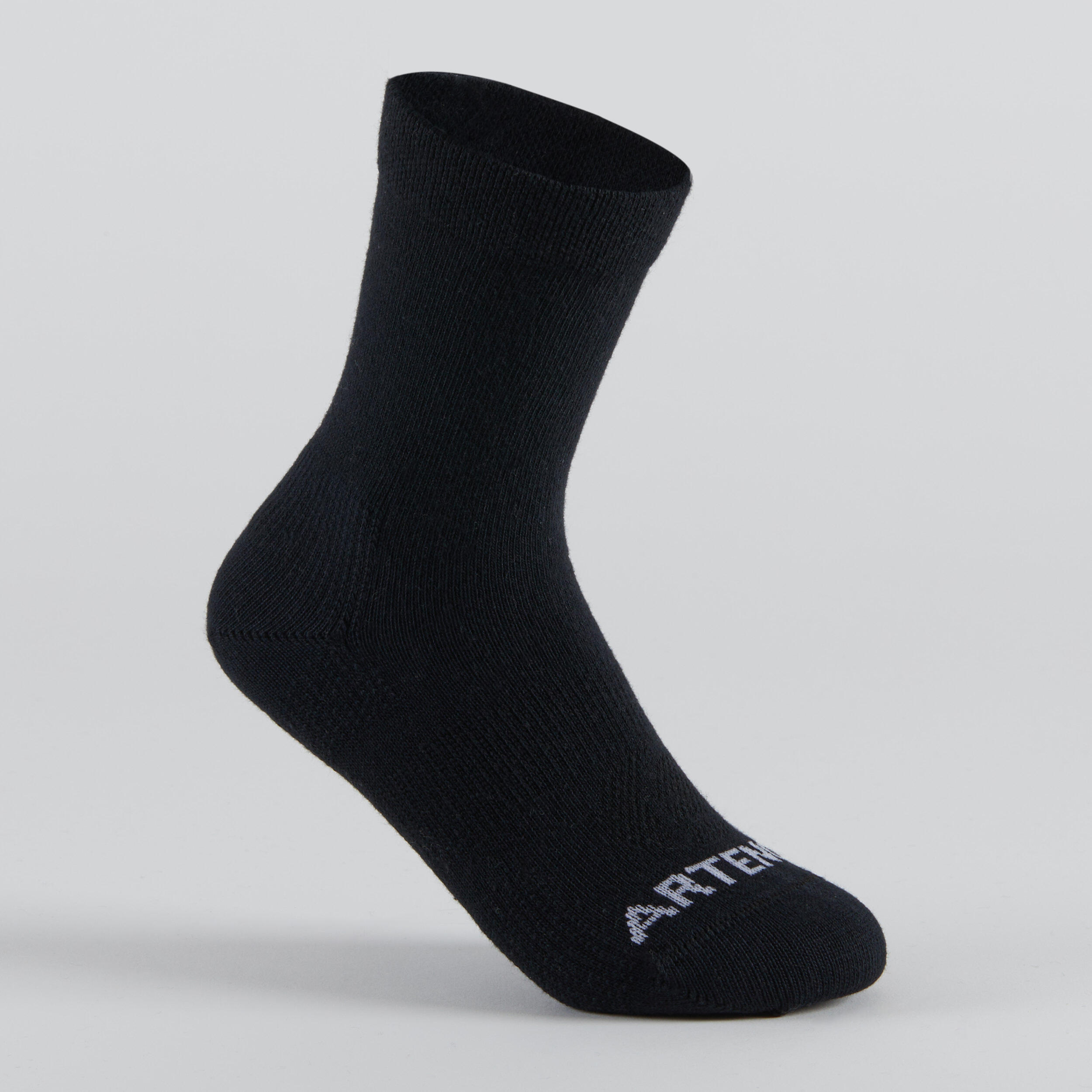 Kids' High Tennis Socks Tri-Pack RS 160 - Black/Print 9/13