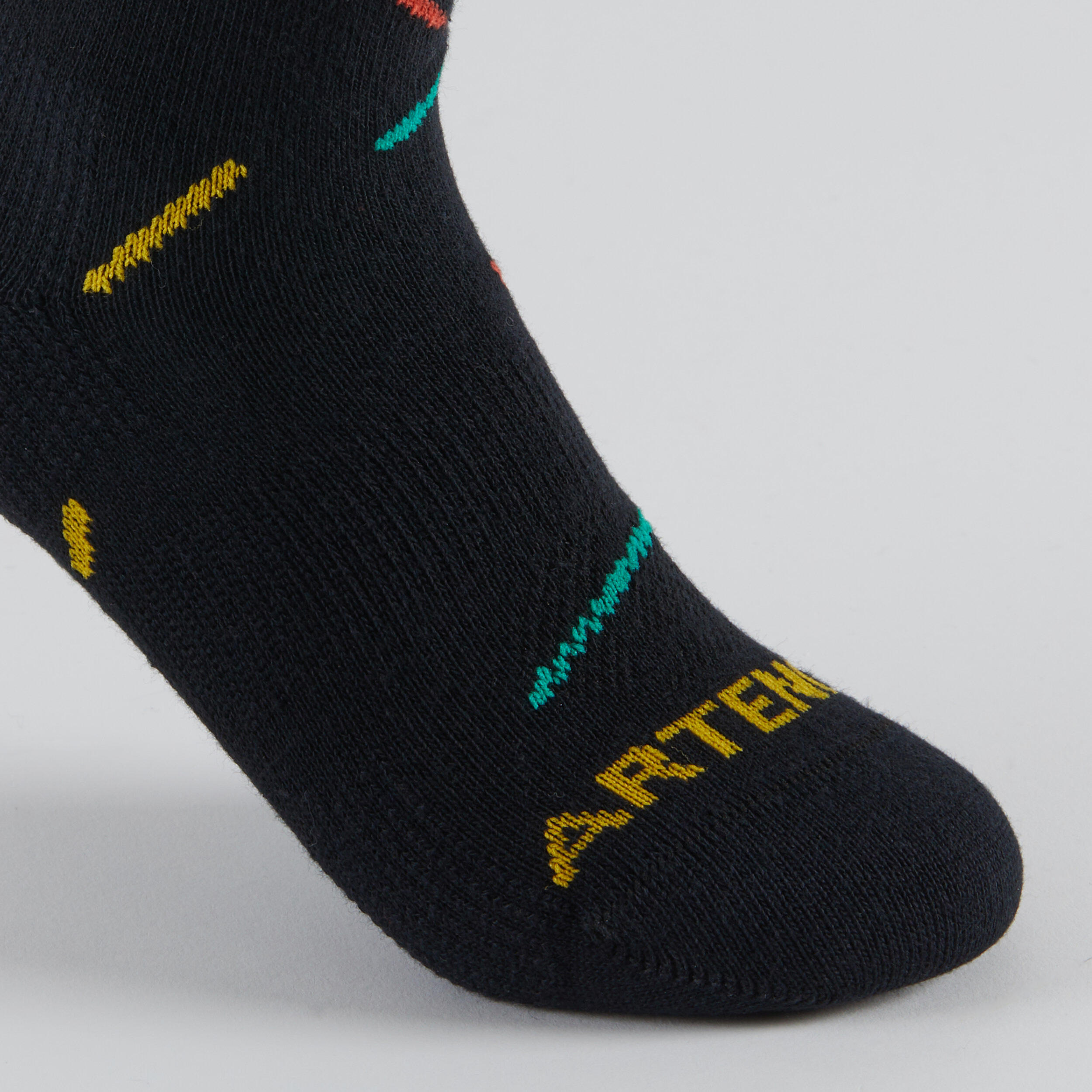 Kids' High Tennis Socks Tri-Pack RS 160 - Black/Print 8/13