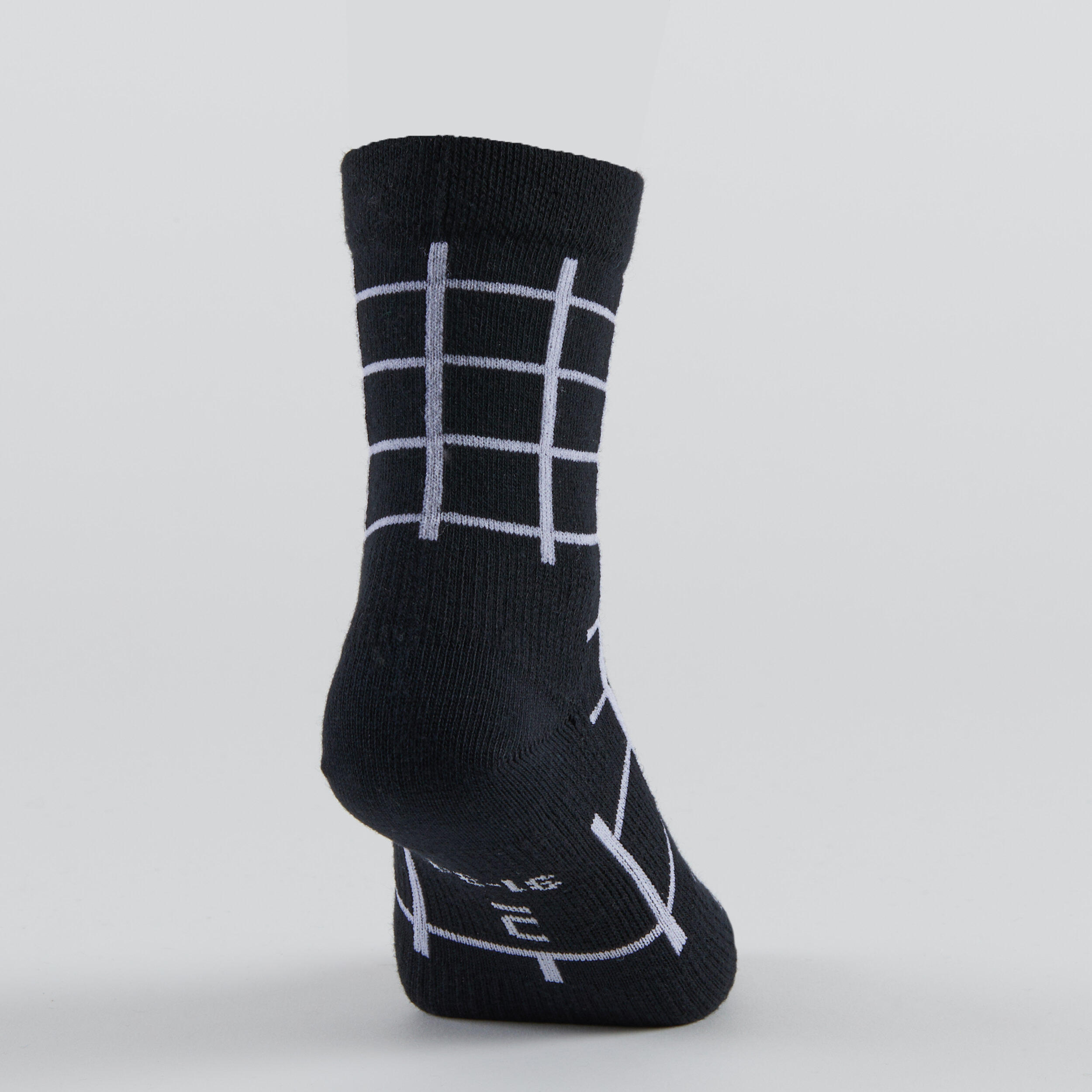 Kids' High Tennis Socks Tri-Pack RS 160 - Black/Print 3/13