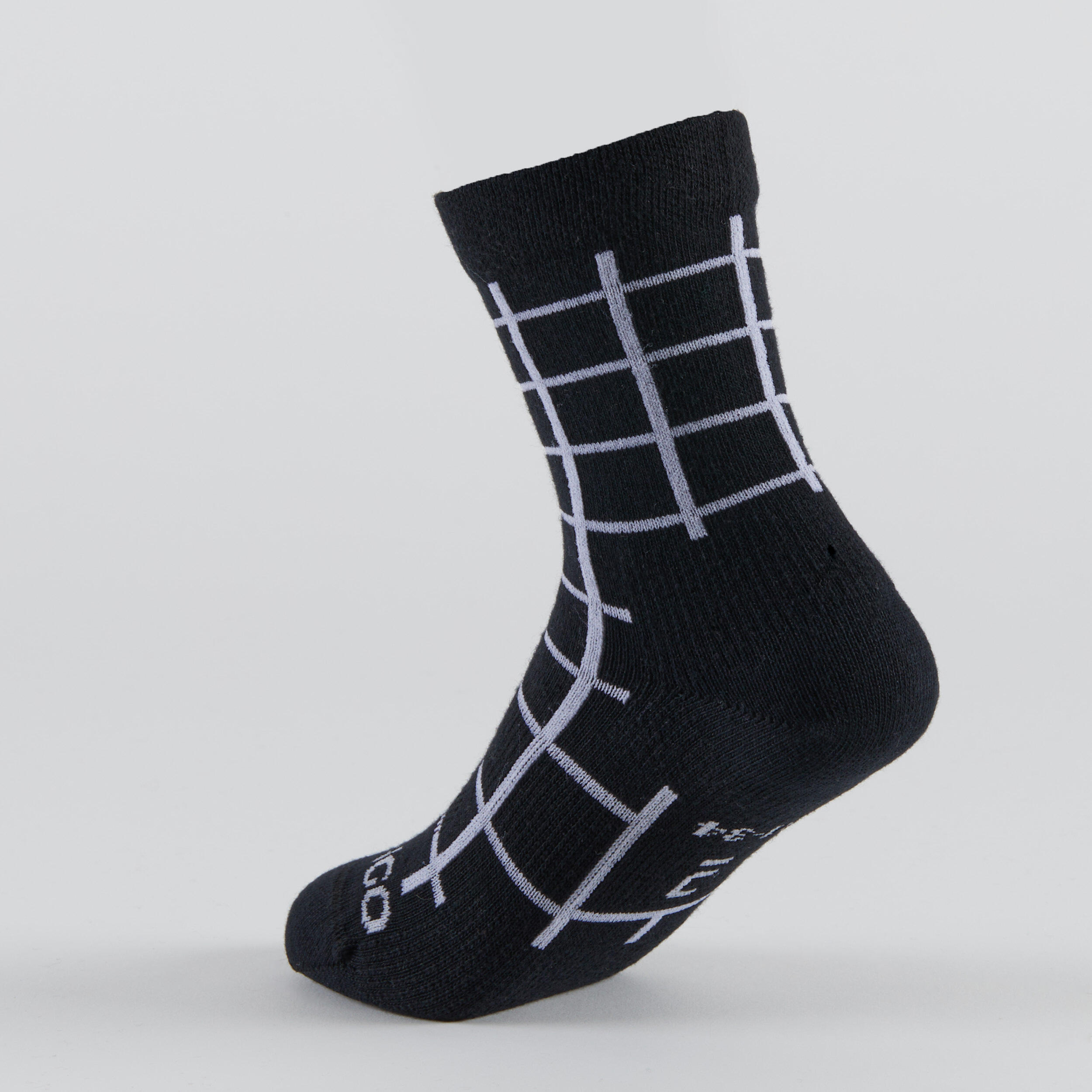 Kids' High Tennis Socks Tri-Pack RS 160 - Black/Print 2/13