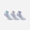 Detské športové ponožky RS 160 stredne vysoké 3 páry pastelové biele