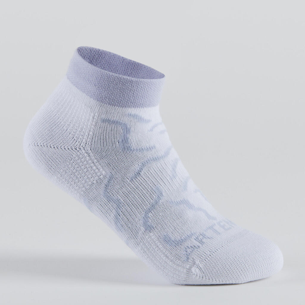 Kids' Mid Sports Socks Tri-Pack RS 160 - Off-White/Navy