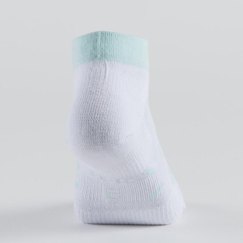 CHAUSSETTES DE SPORT ENFANT MI-HAUTES ARTENGO RS 160 BLANC PASTEL LOT DE 3