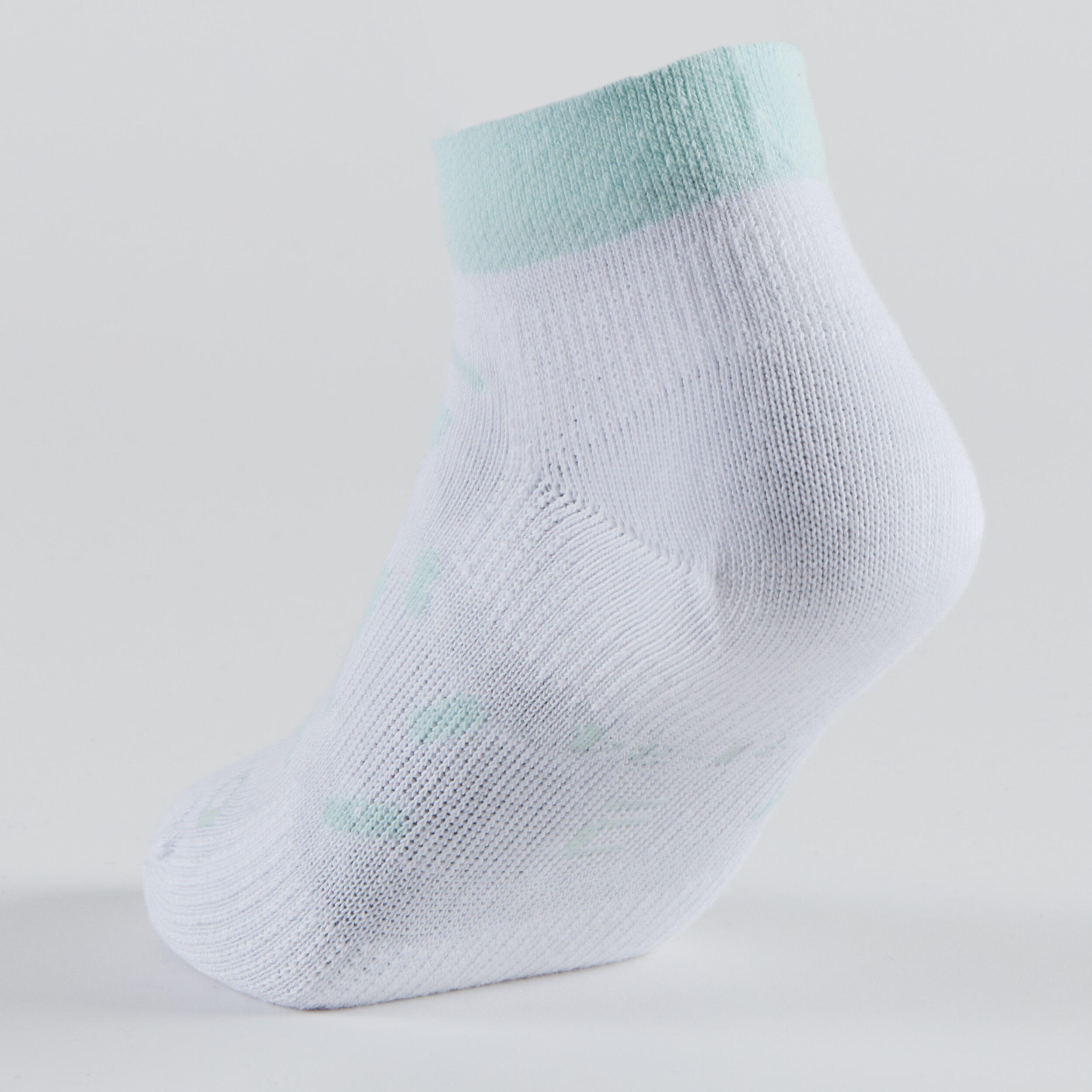 Kids' Mid Sports Socks RS 160 Tri-Pack - White/Pastel 8/14