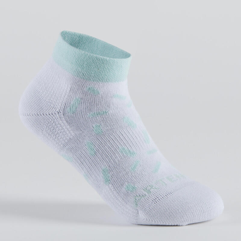 Kids' Mid Sports Socks RS 160 Tri-Pack - White/Pastel