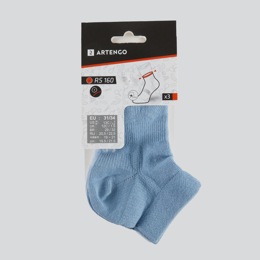 Tennissocken Kinder - RS 160 Mid 3er-Pack weiss