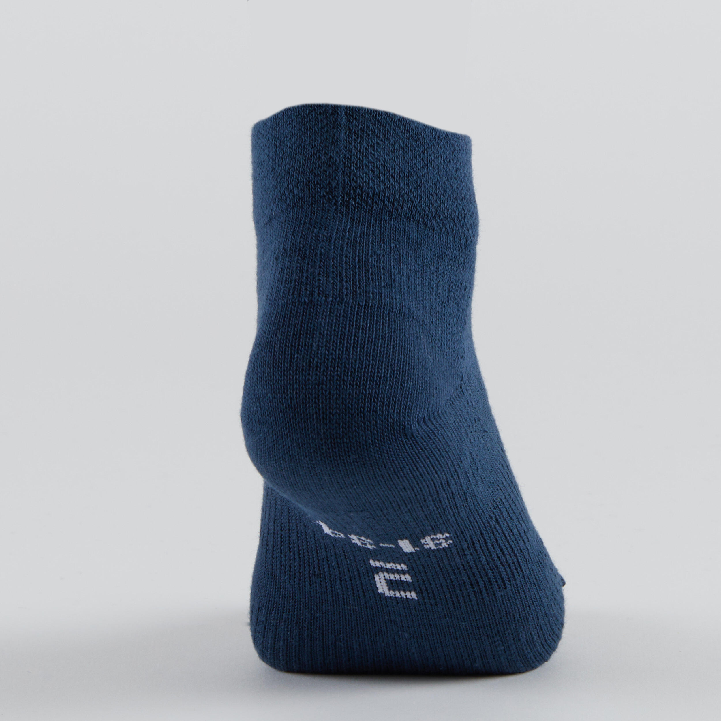 Kids' Mid Sports Socks Tri-Pack RS 160 - Off-White/Navy 13/13