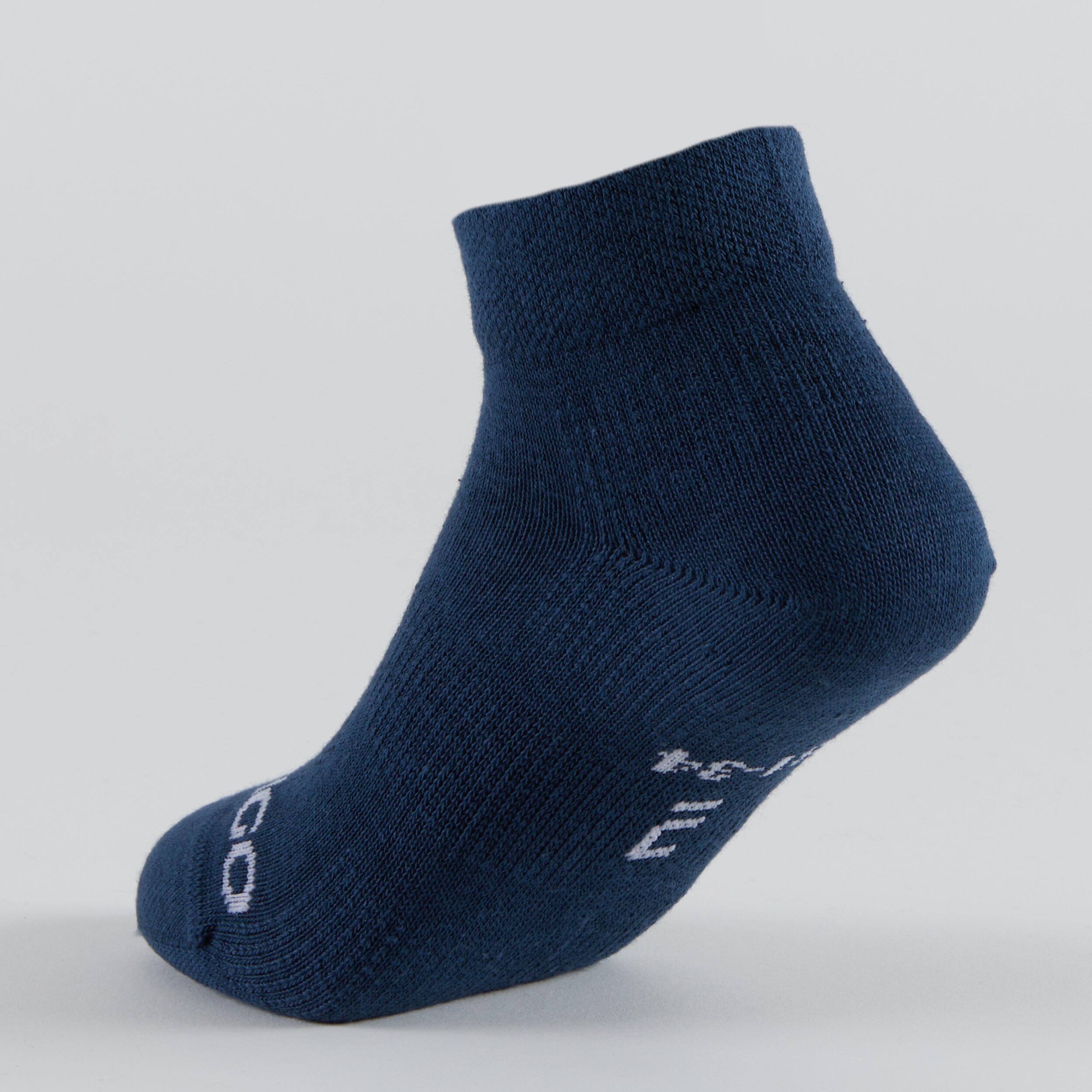 Kids' Mid Sports Socks Tri-Pack RS 160 - Off-White/Navy 10/13