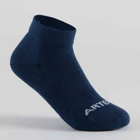 Παιδικές αθλητικές κάλτσες μεσαίου ύψους RS 160, 3 ζεύγη - Υπόλευκο/Μπλε μαρέν