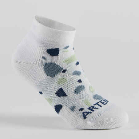 Kids' Mid Sports Socks Tri-Pack RS 160 - Off-White/Navy