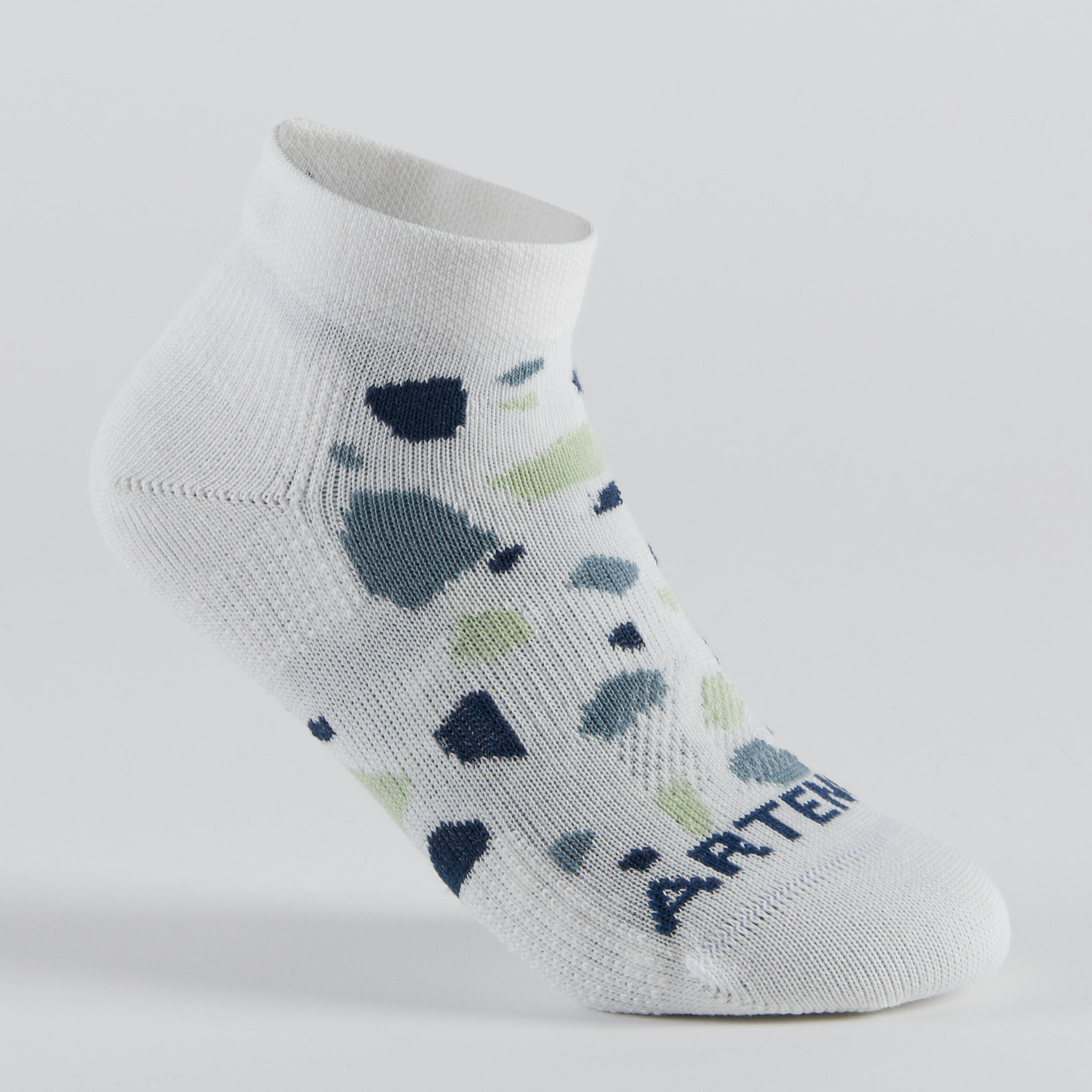Kids' Mid Sports Socks Tri-Pack RS 160 - Off-White/Navy 2/13