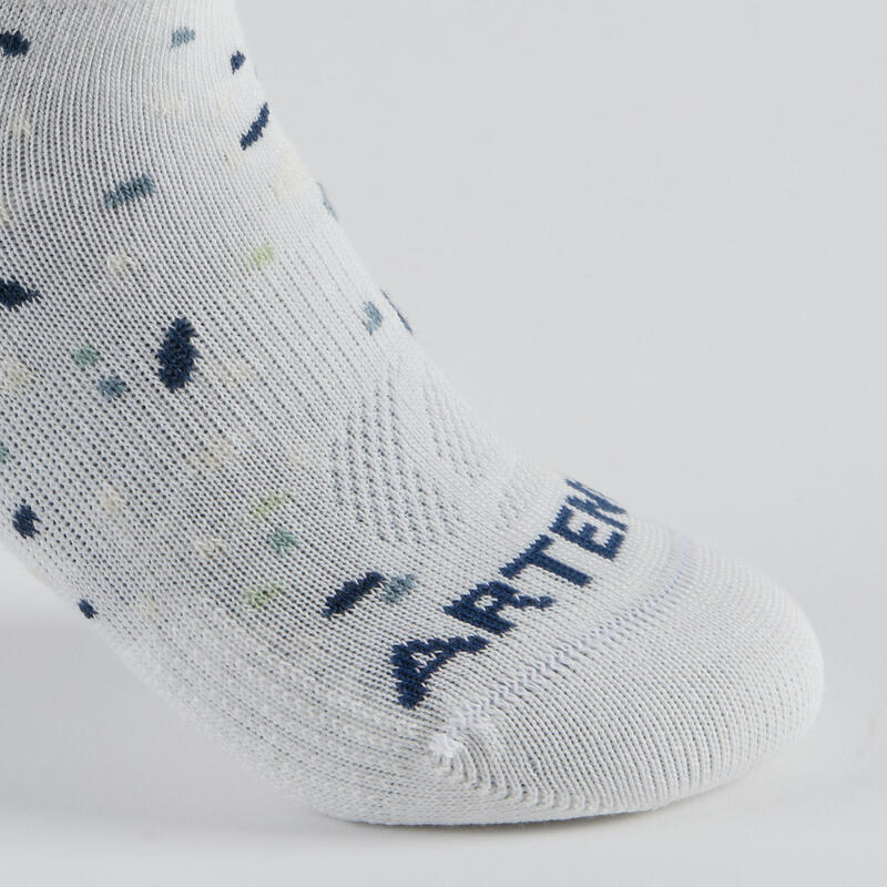 Dětské polovysoké tenisové ponožky RS160 bílé, modré 3 páry