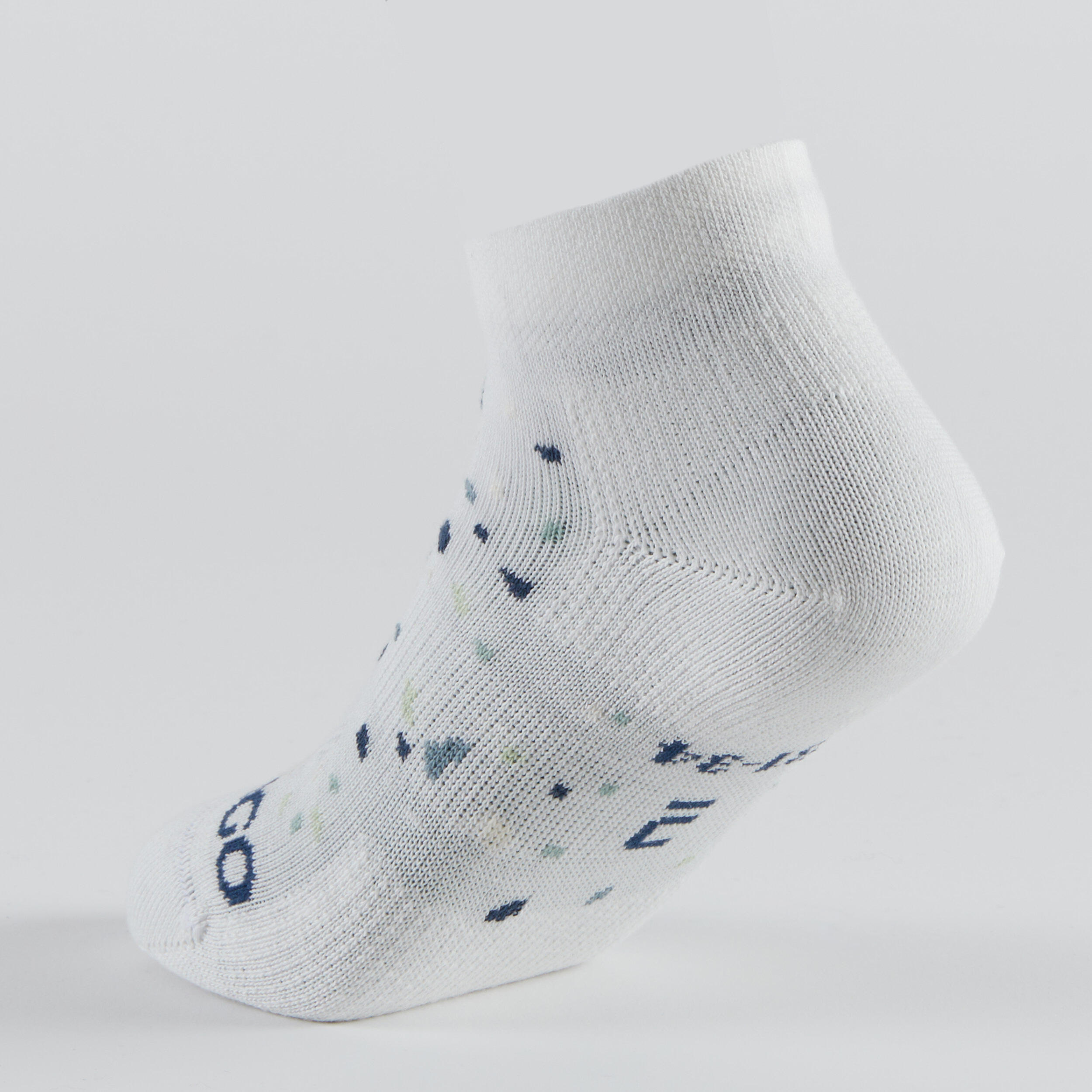 Kids' Mid Sports Socks Tri-Pack RS 160 - Off-White/Navy 9/13