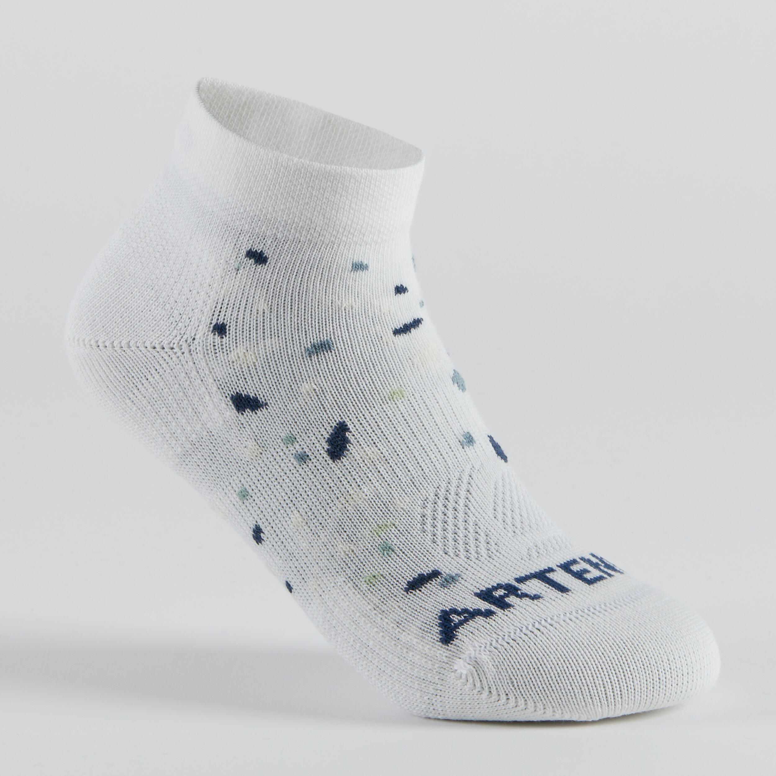 Kids' Mid Sports Socks Tri-Pack RS 160 - Off-White/Navy 3/13