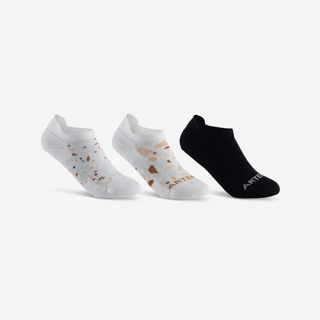 Otroške nizke nogavice za tenis RS 160 (3x) - bele/črne
