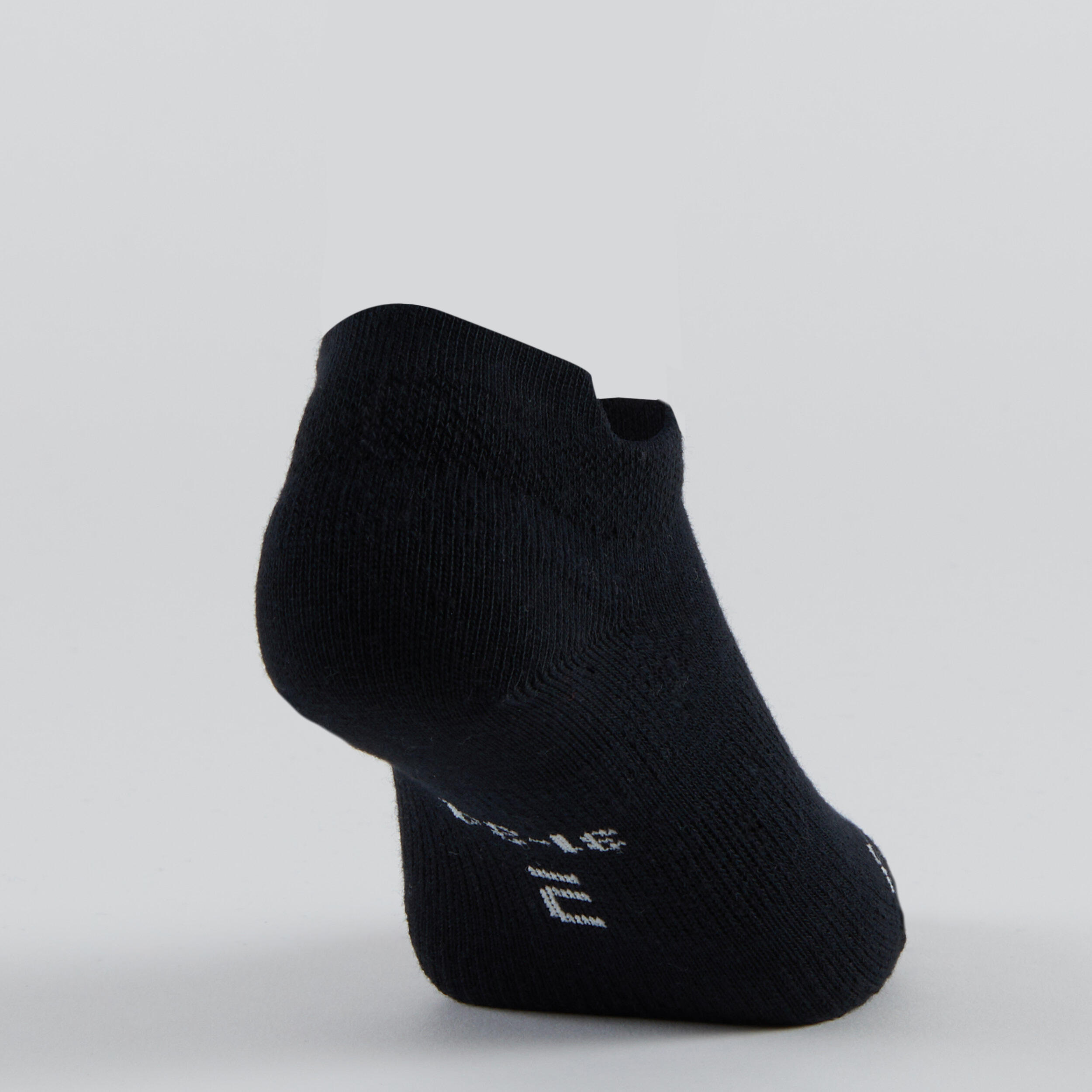 KIDS’ LOW-CUT SPORTS SOCKS DECATHLON RS 160 OFF-WHITE BLACK 3-PACK 13/14