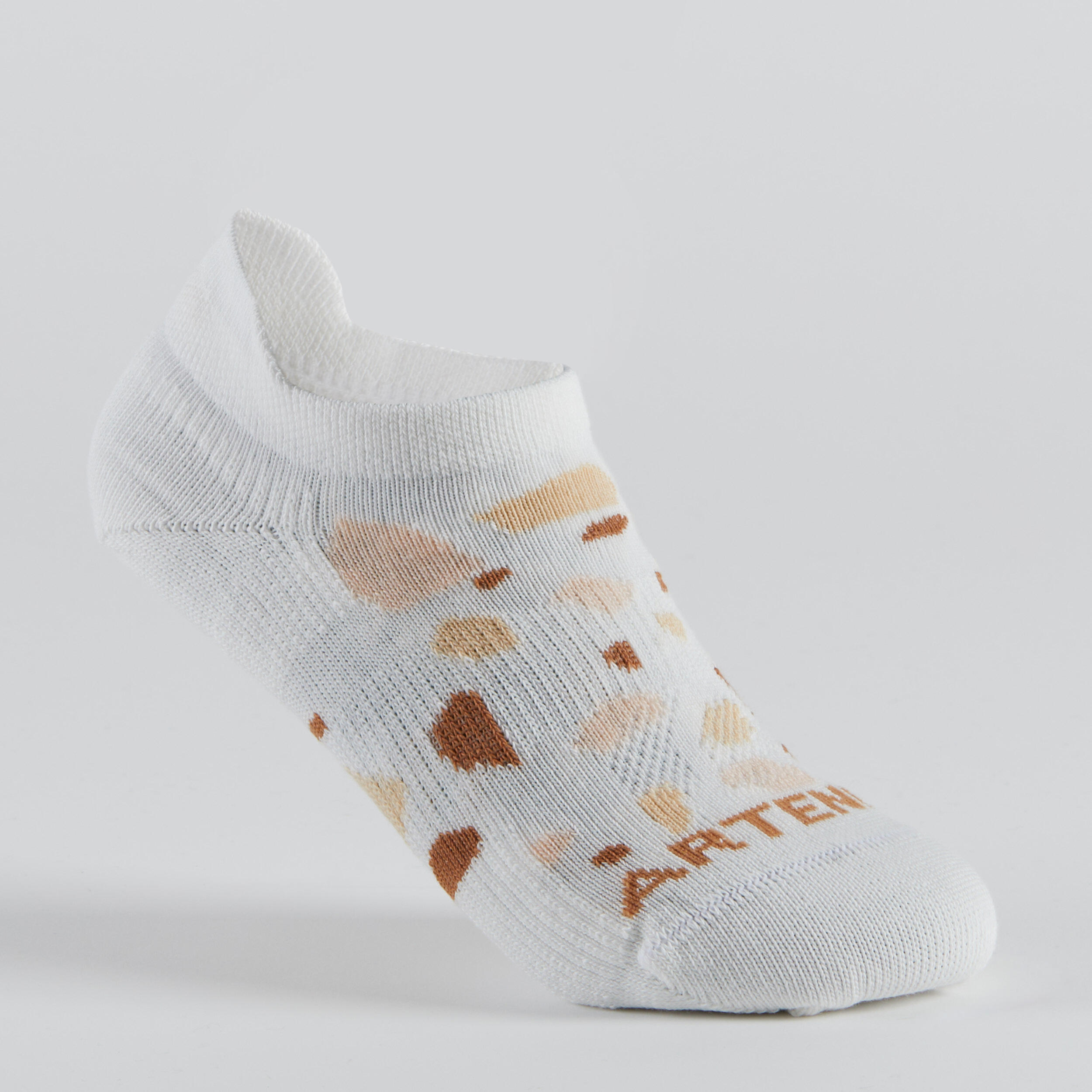 KIDS’ LOW-CUT SPORTS SOCKS DECATHLON RS 160 OFF-WHITE BLACK 3-PACK 3/14