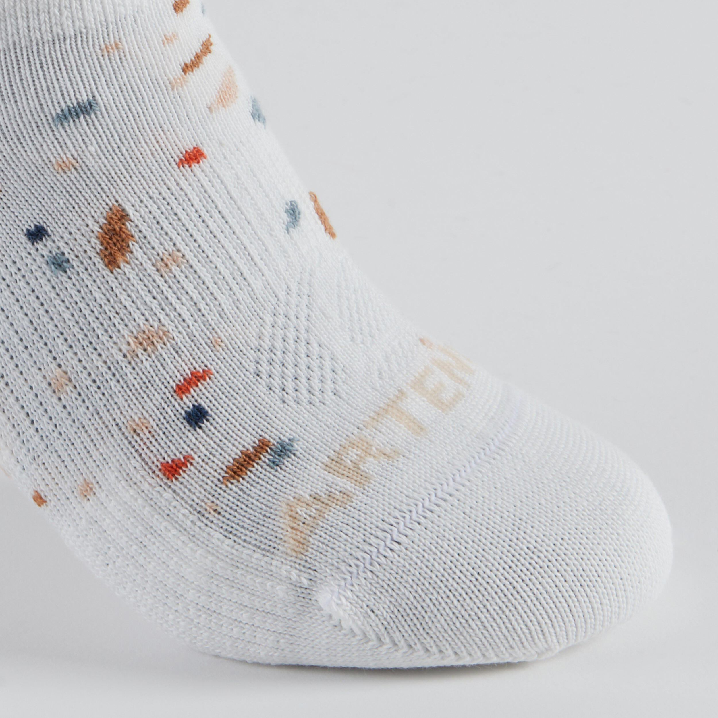 KIDS’ LOW-CUT SPORTS SOCKS DECATHLON RS 160 OFF-WHITE BLACK 3-PACK 5/14