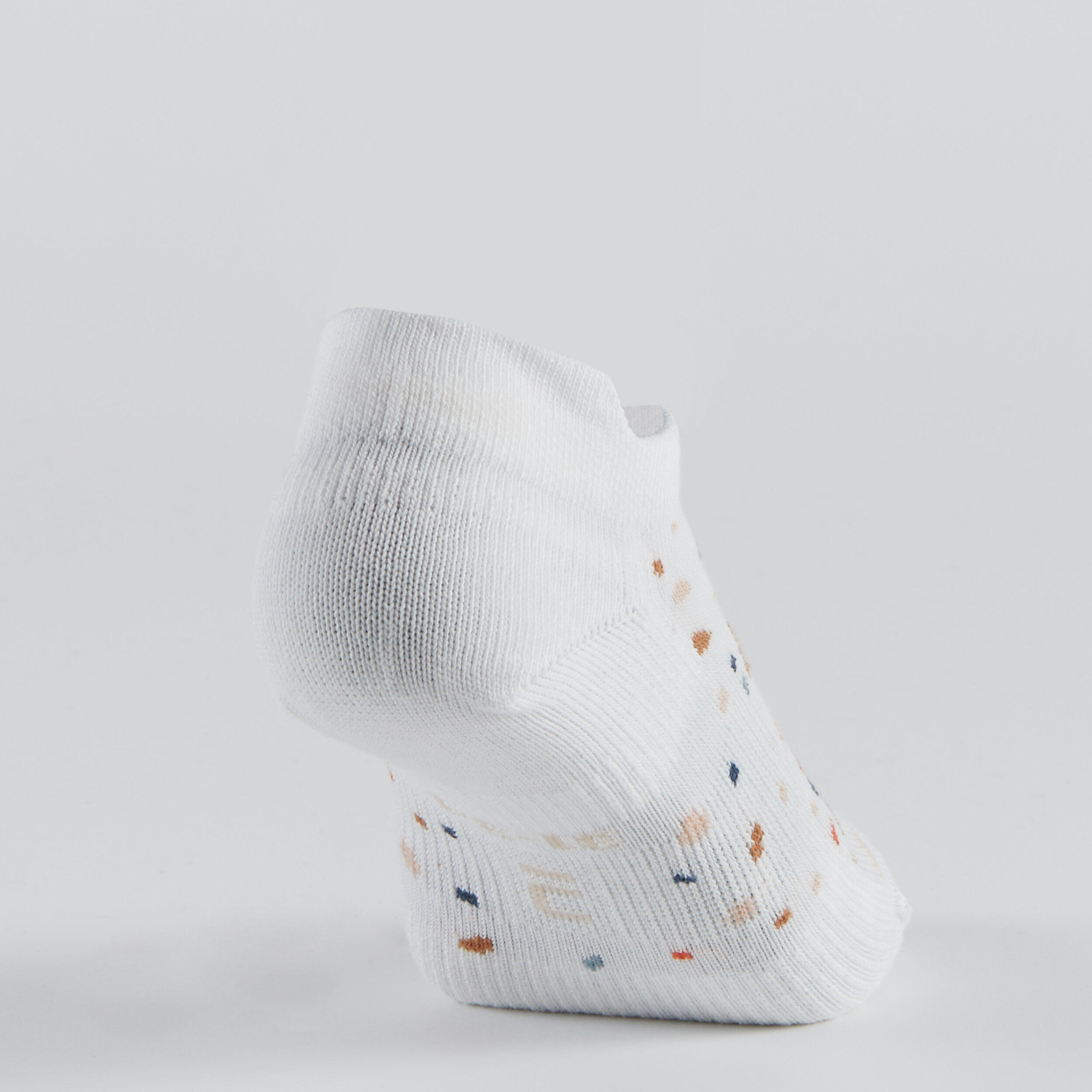 KIDS’ LOW-CUT SPORTS SOCKS DECATHLON RS 160 OFF-WHITE BLACK 3-PACK 12/14