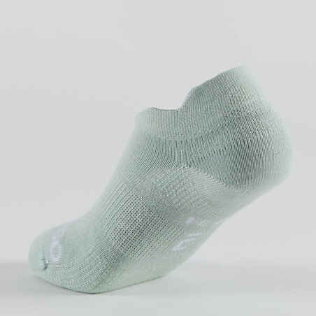 Kids' Low Tennis Socks Tri-Pack RS 160 - Green/White/Beige