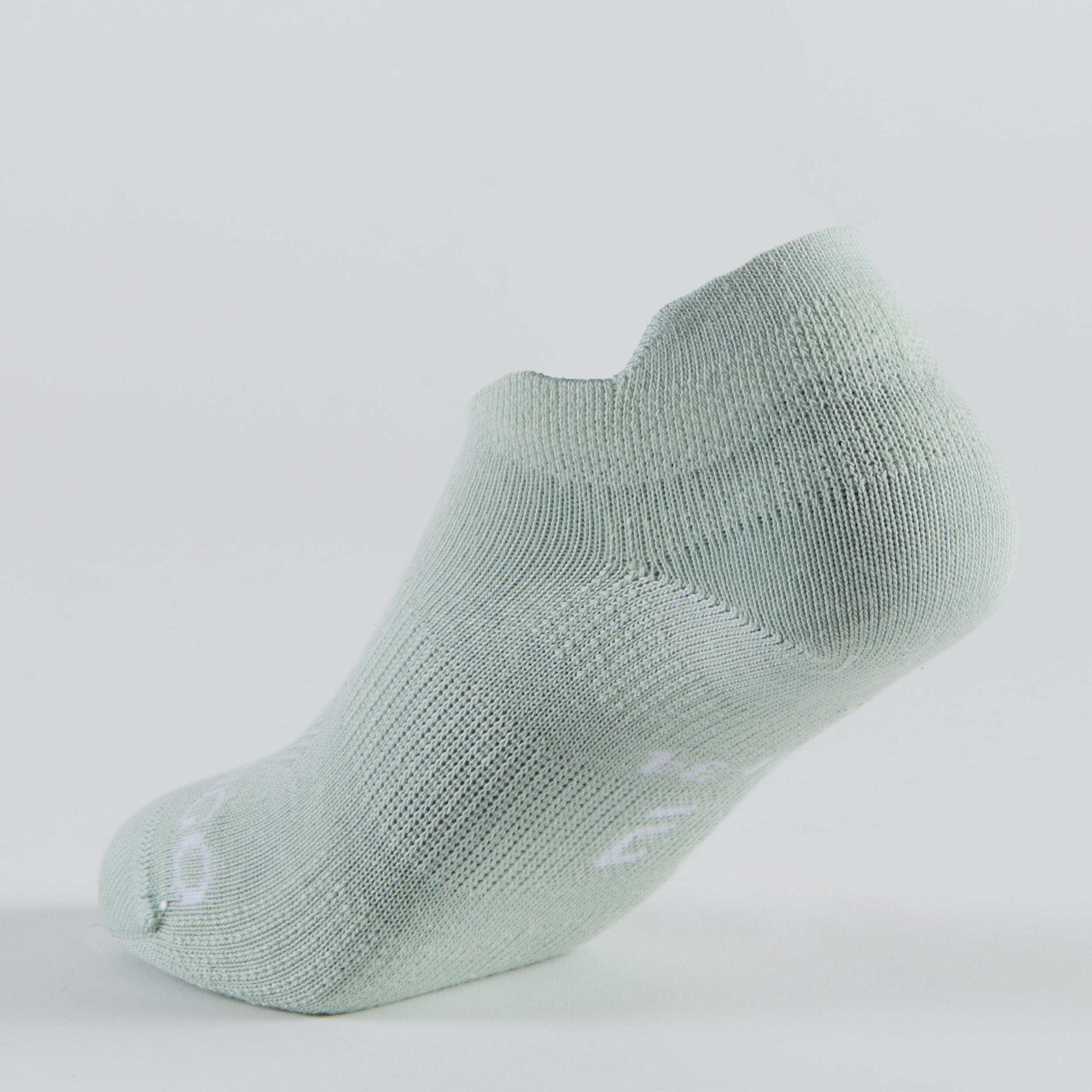 Kids' Low Tennis Socks Tri-Pack RS 160 - Green/White/Beige 8/14