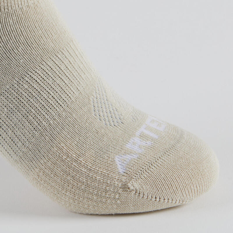 Dětské nízké tenisové ponožky RS160 3 páry zelené, bílé, béžové