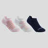 Čarape za tenis RS 160 Low niske dječje ružičaste-bijele-tamnoplave 3 para 