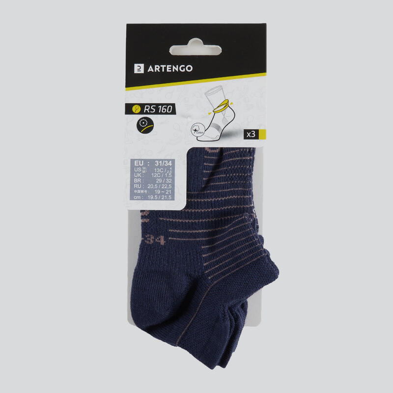 Kinder Tennissocken Low 3er-Pack - RS 160 marineblau/Motive