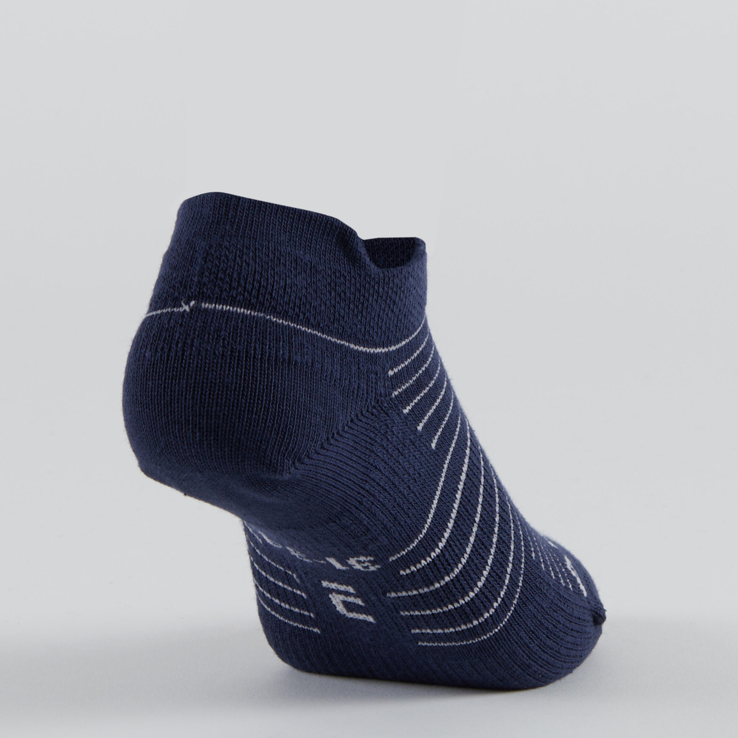 Kids' Low Tennis Socks Tri-Pack RS 160 - Navy/Print 13/14