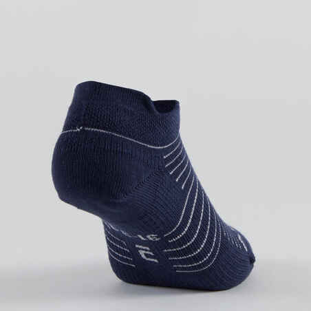 Kids' Low Tennis Socks Tri-Pack RS 160 - Navy/Print