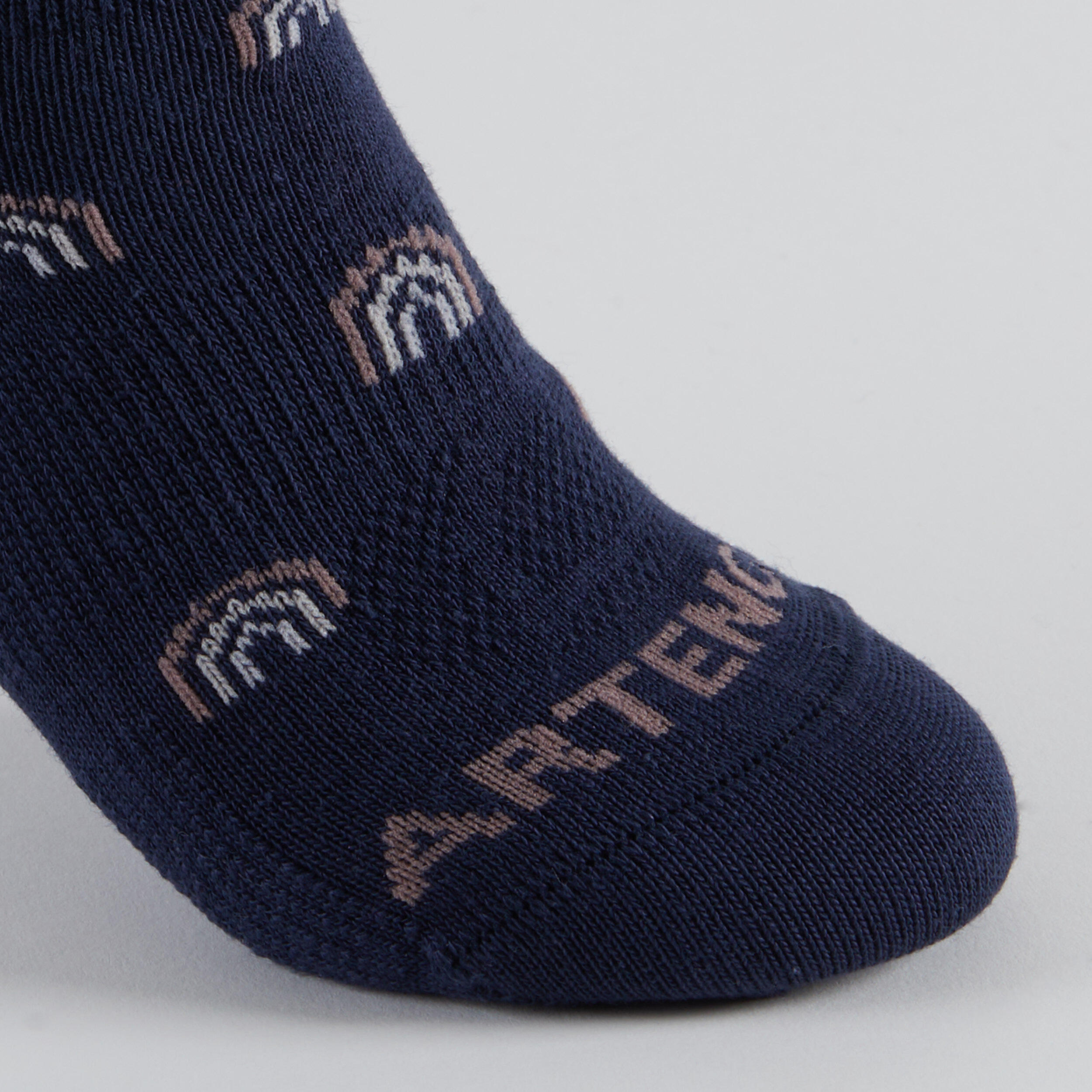 Kids' Low Tennis Socks Tri-Pack RS 160 - Navy/Print 6/14