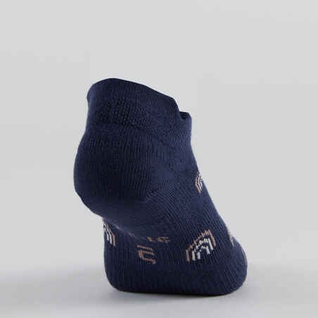 Trumpos vaikiškos teniso kojinės „RS 160“, 3 poros, tamsiai mėlynos, su piešiniu