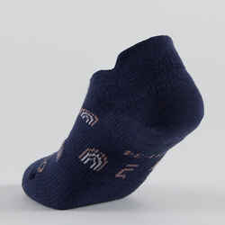 Kids' Low Tennis Socks Tri-Pack RS 160 - Navy/Print