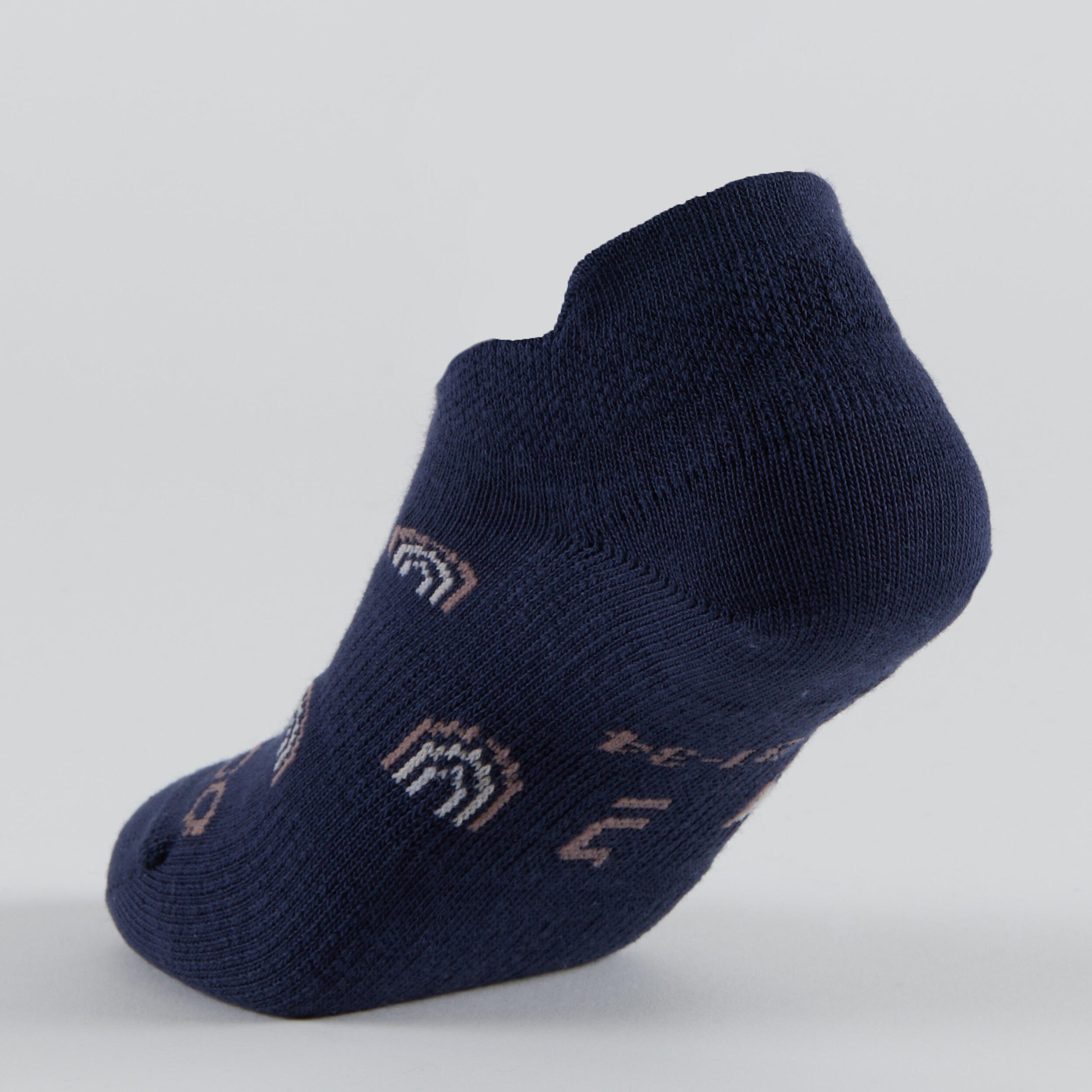 Kids' Low Tennis Socks Tri-Pack RS 160 - Navy/Print 9/14