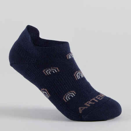 Kids' Low Tennis Socks Tri-Pack RS 160 - Navy/Print