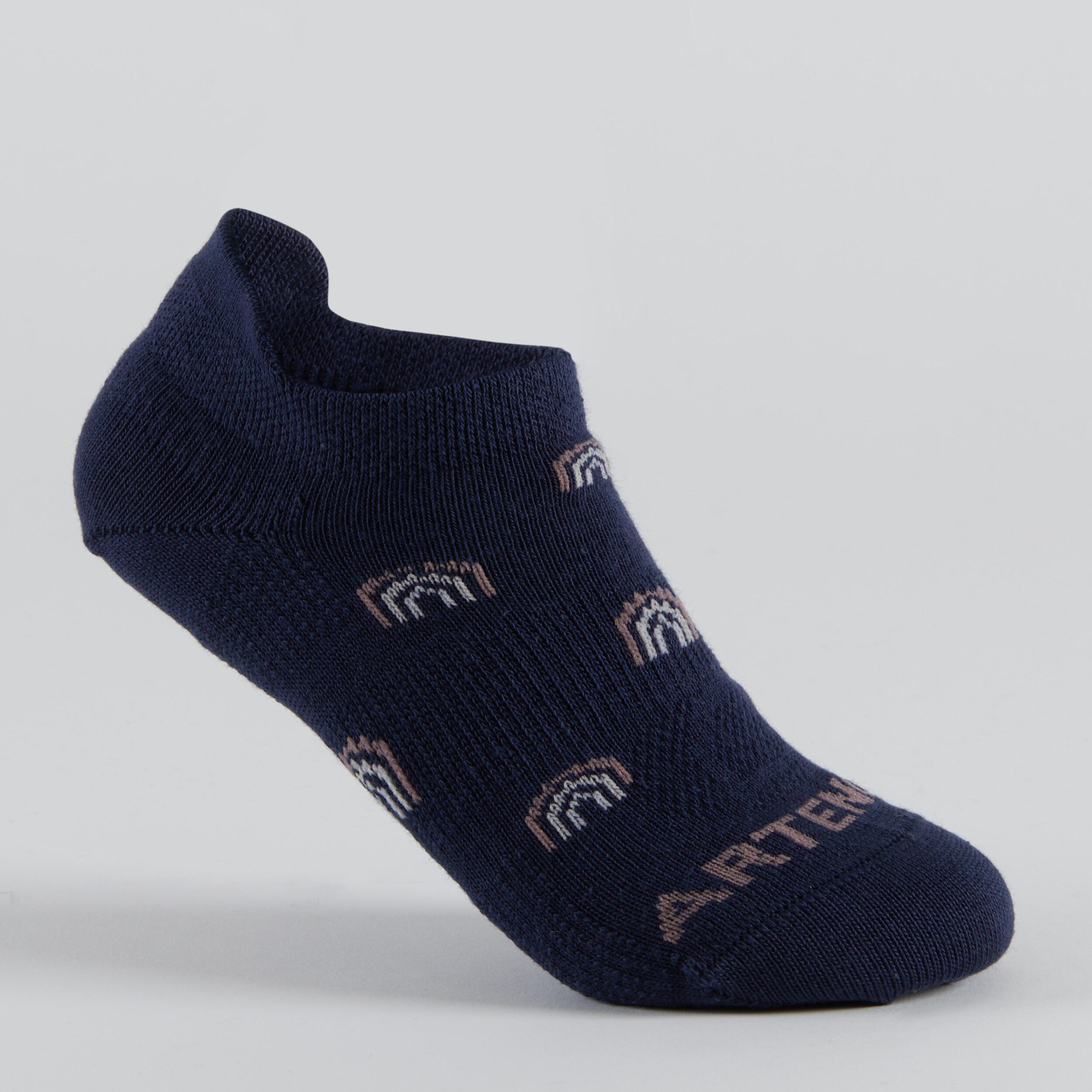 Kids' Low Tennis Socks Tri-Pack RS 160 - Navy/Print 3/14