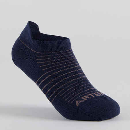 Kids' Low Tennis Socks Tri-Pack RS 160 - Navy/Print