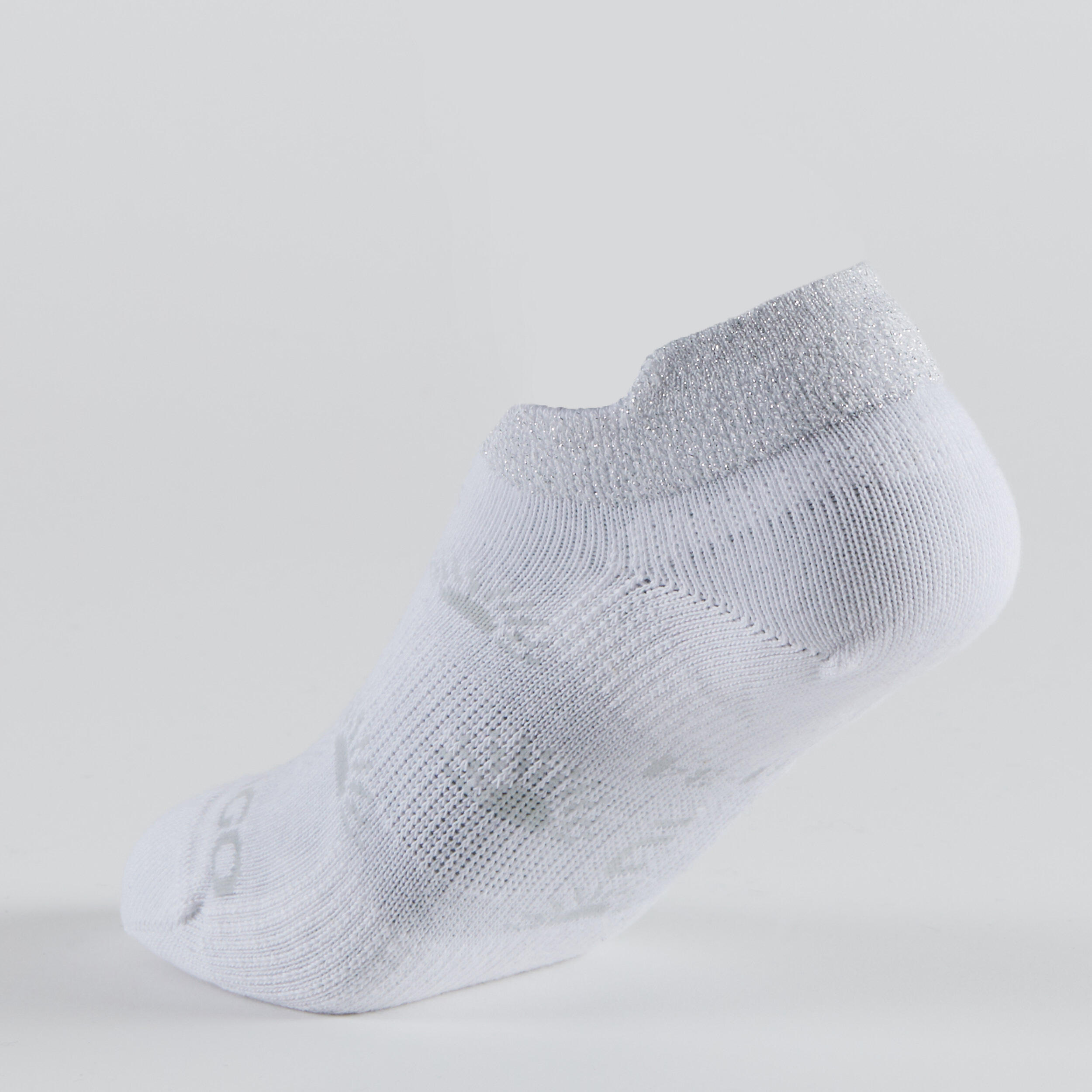 Kids' Low Tennis Socks Tri-Pack RS 160 - White with Patterns 10/14