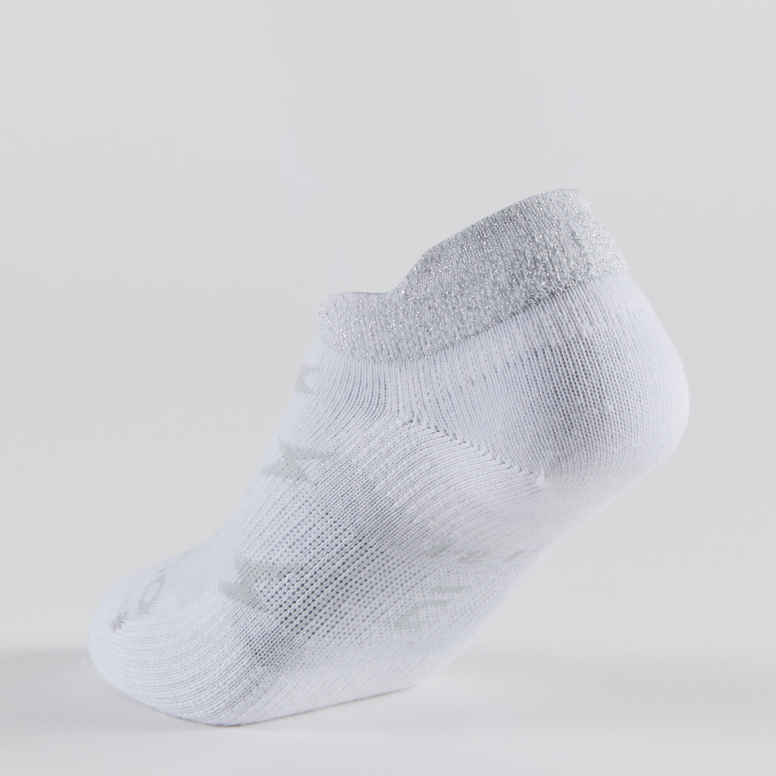 Kids' Low Tennis Socks Tri-Pack RS 160 - White with Patterns 8/14