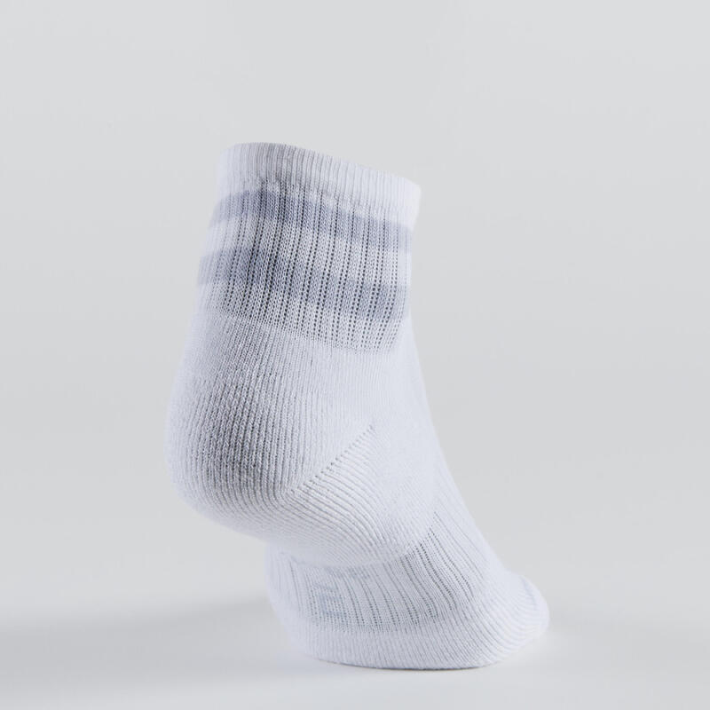 Mid Tennis Socks RS 500 Tri-Pack - White/Purple/Stripes