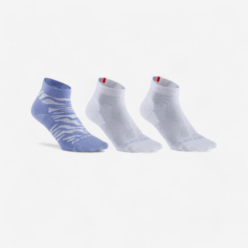 Mid Sports Socks RS 160 Tri-Pack - Purple and White Patterns