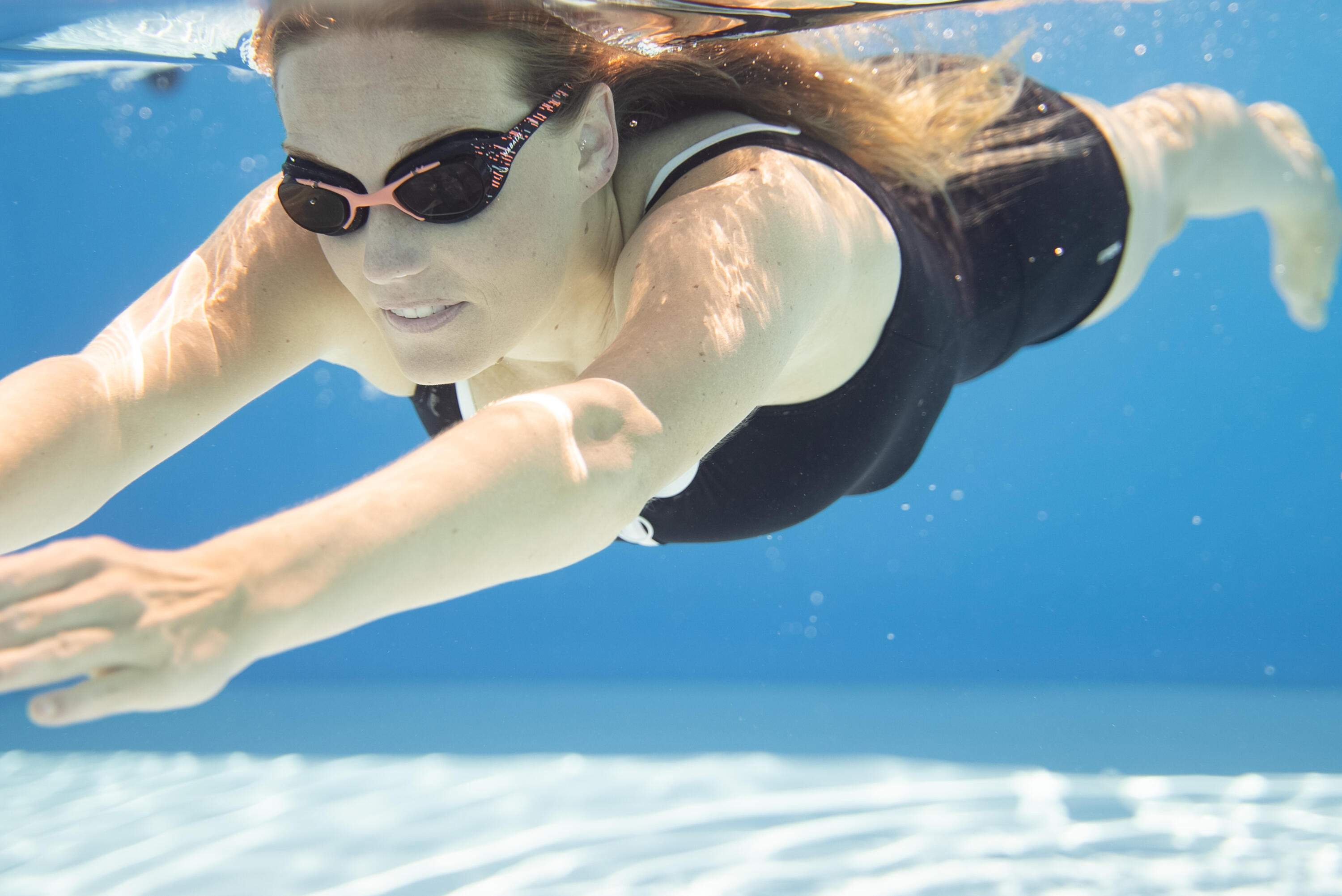 Lunettes de natation à verres teintés gris taille G, Xbase 7/8