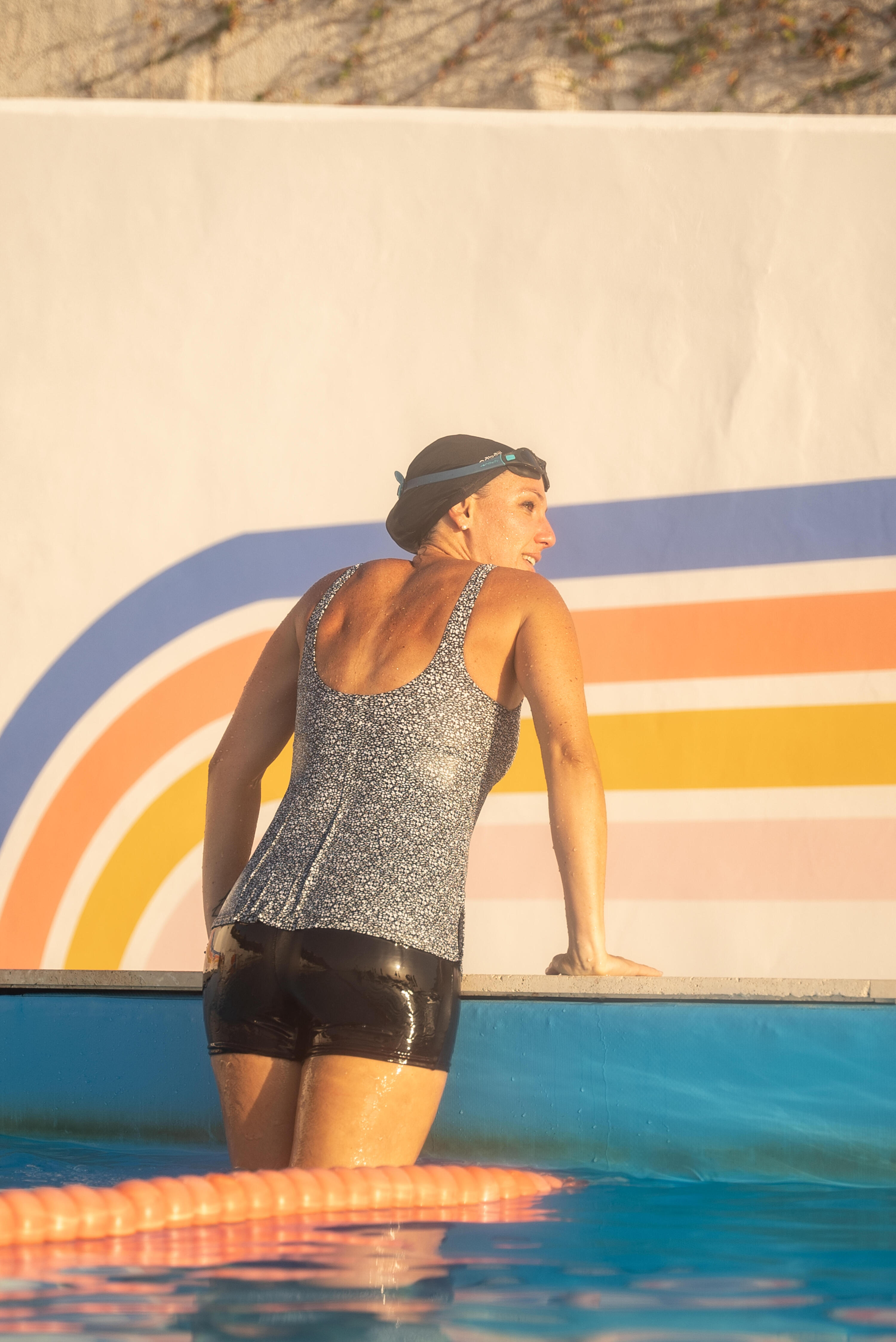 Prevently Colorblock - Costume da bagno da donna vintage con stampa