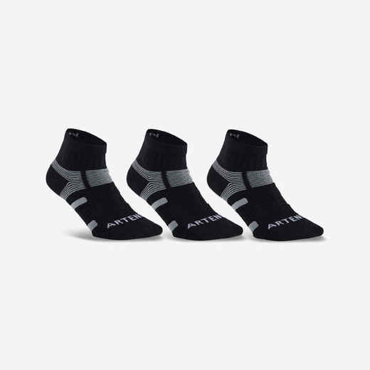 
      CHAUSSETTES DE SPORT MI-HAUTES ARTENGO RS 560 NOIR GRIS LOT DE 3
  