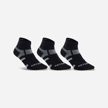 Črne in sive srednje visoke nogavice RS560 za odrasle (3 pari)