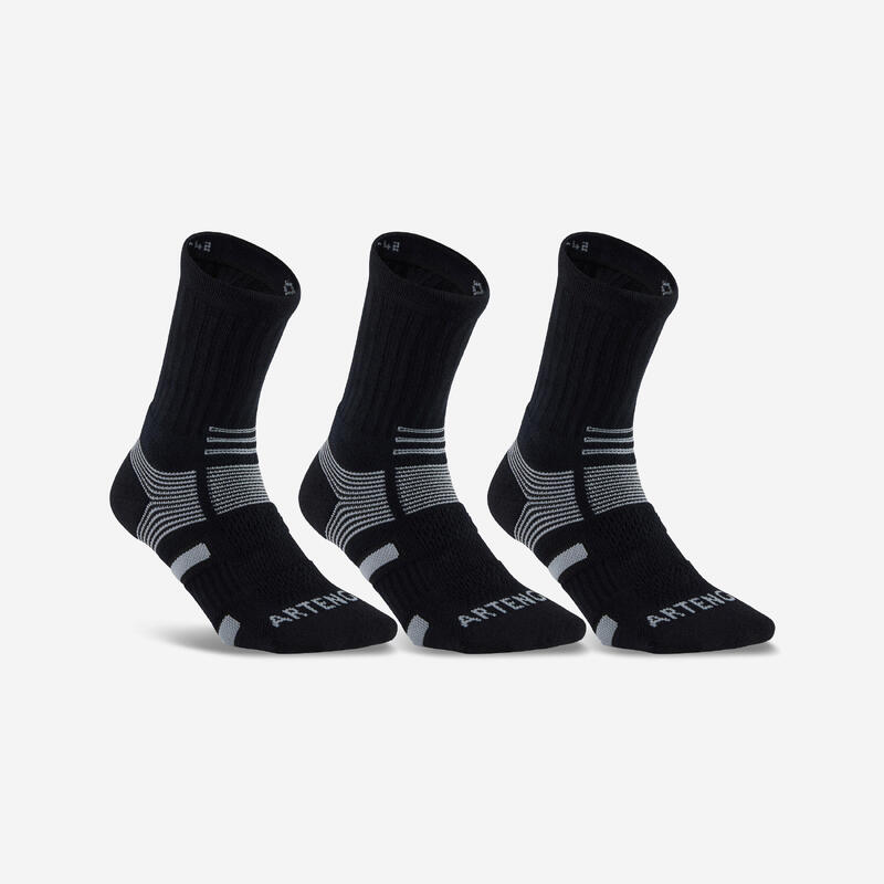 Tennissocken High 3er Pack - Artengo RS560 schwarz/grau