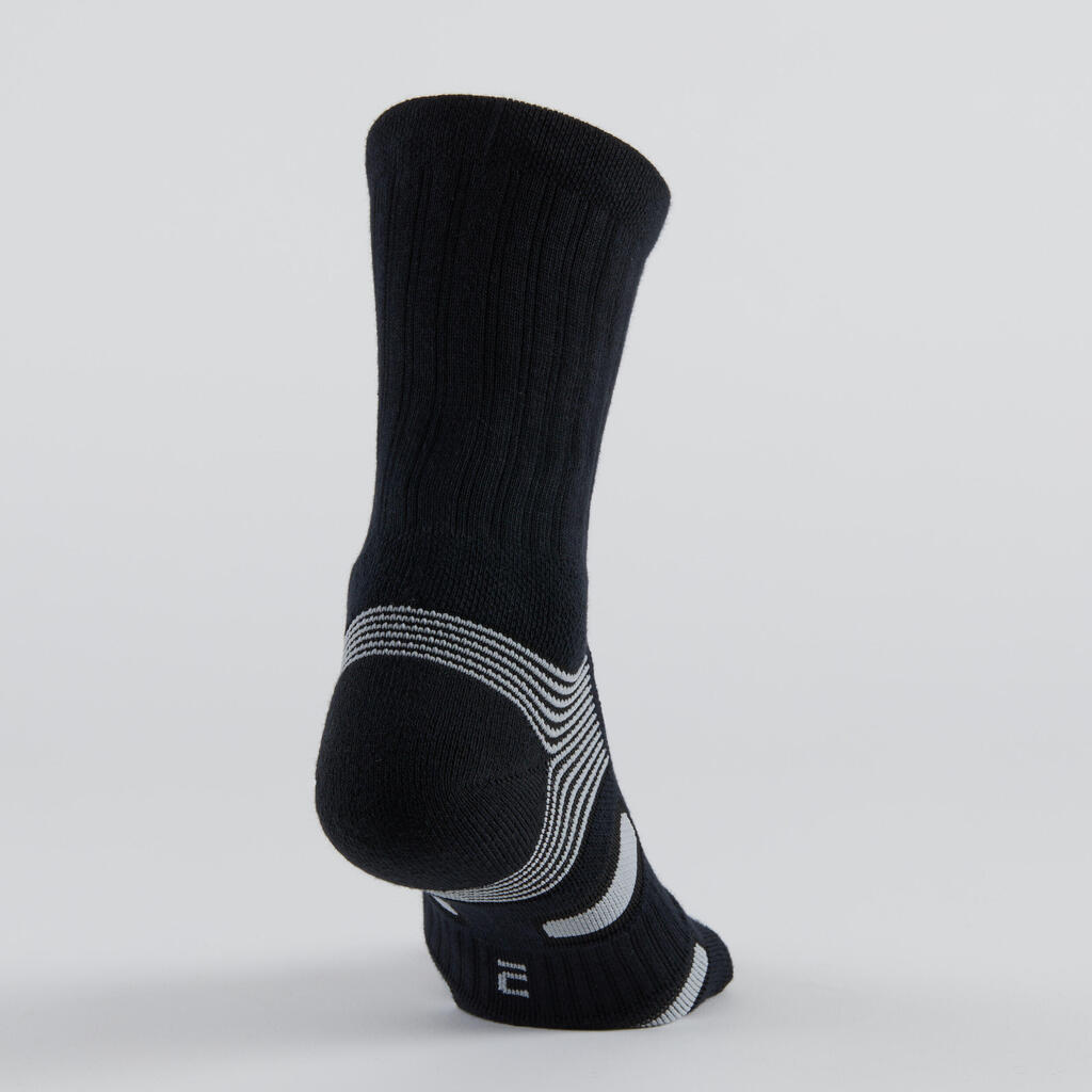 Športové ponožky RS 560 vysoké 3 páry čierno-sivé
