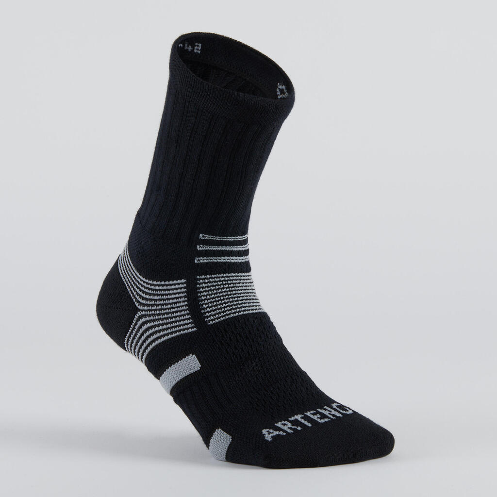 Športové ponožky RS 560 vysoké 3 páry čierno-sivé