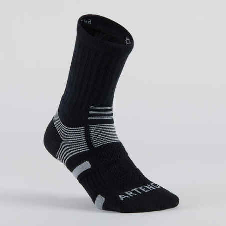 Ilgos sportinės kojinės suaugusiems „RS 560“, 3 vienetai, juodos, pilkos