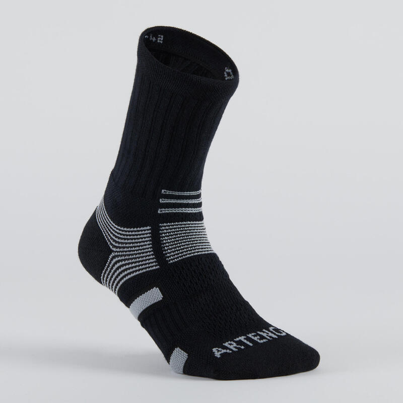 Tennissocken High 3er Pack - Artengo RS560 schwarz/grau